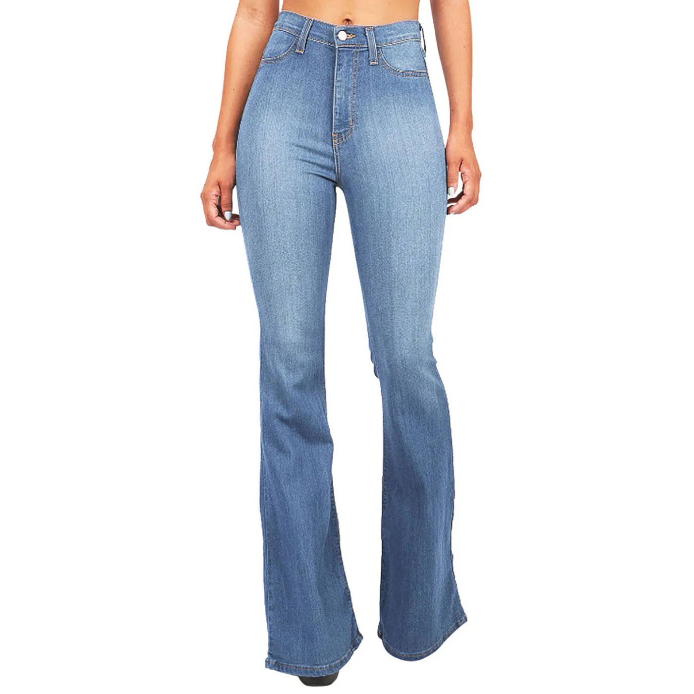 High-Waisted Flared Jeans