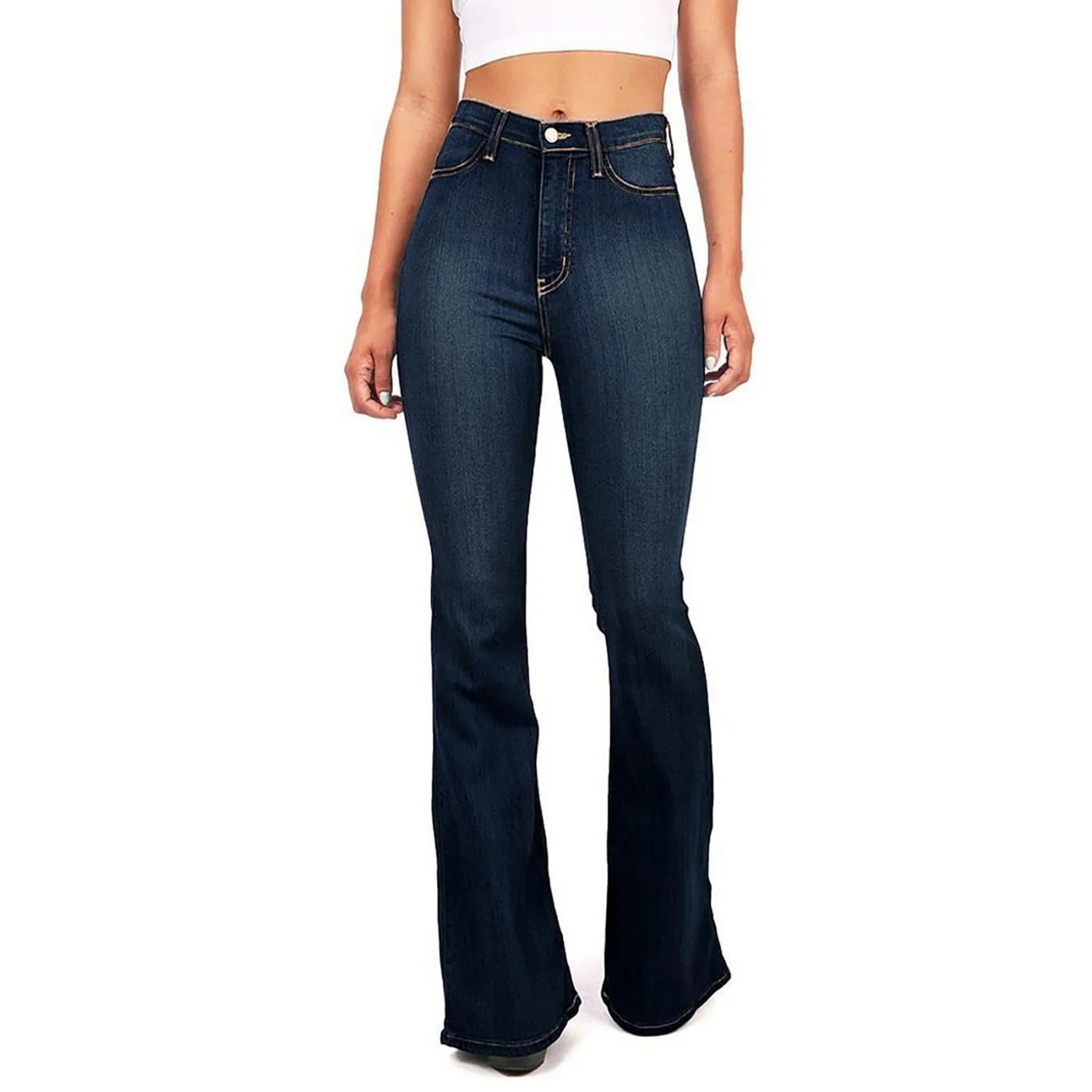 High-Waisted Flared Jeans