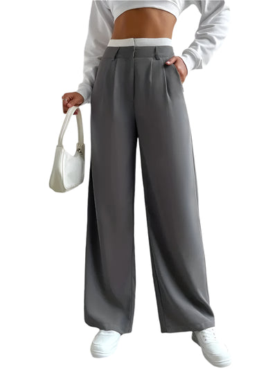 High-Waisted Wide-Leg Trousers