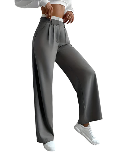 High-Waisted Wide-Leg Trousers