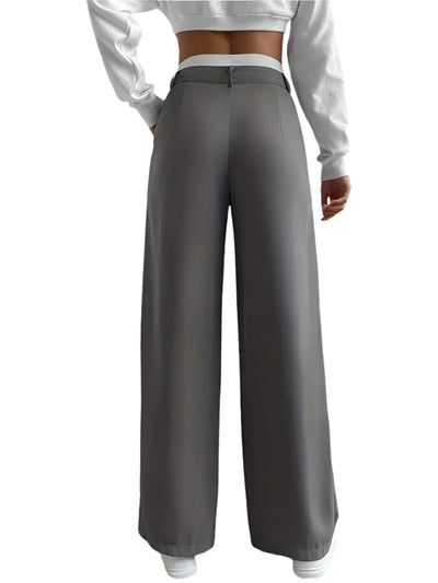 High-Waisted Wide-Leg Trousers