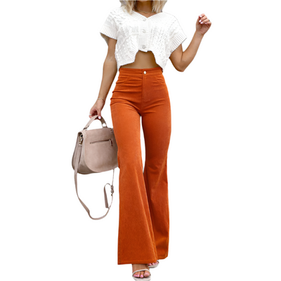 High-Waist Corduroy Flare Pants