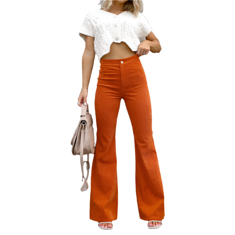 High-Waist Corduroy Flare Pants